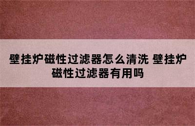 壁挂炉磁性过滤器怎么清洗 壁挂炉磁性过滤器有用吗